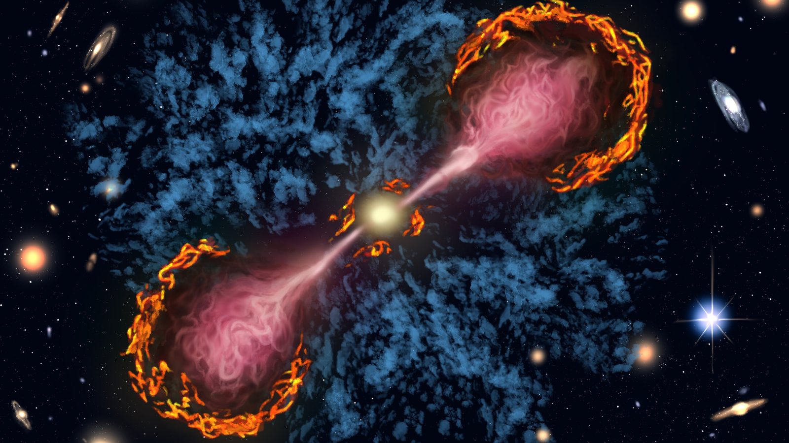Black hole jets reach far beyond galaxies' visible edges, potentially deciding their fate