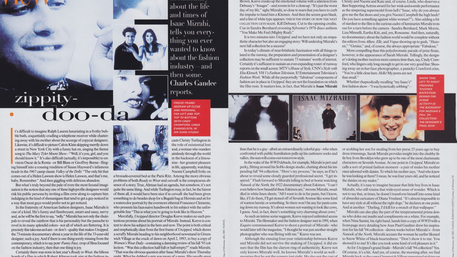 From the Archives: Revisiting the Inception of Isaac Mizrahi’s Documentary, Unzipped