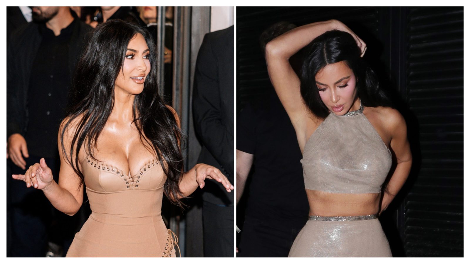 Kim Kardashian Celebrates Her Skims Opening With a Custom Leather Ludovic de Saint Sernin Gown