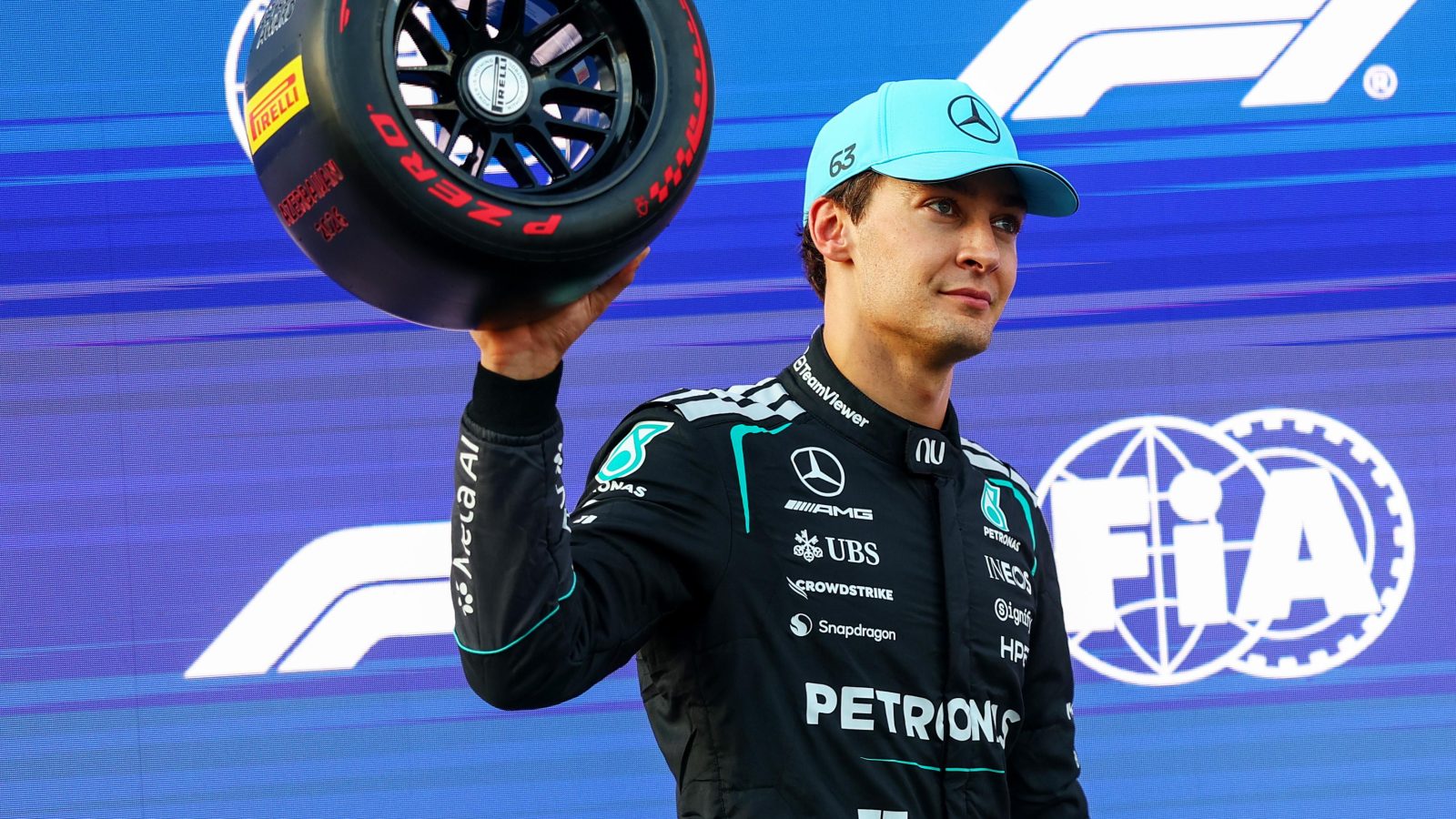 Kimi Antonelli hits wall as George Russell takes F1 Azerbaijan GP pole
