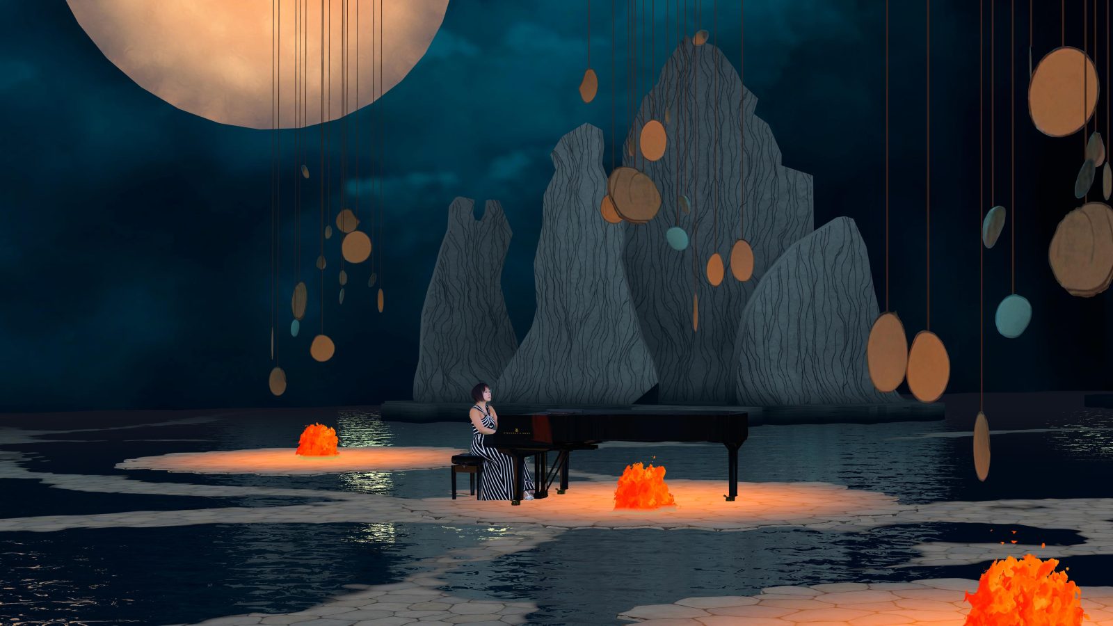 Playing With Fire review – like Disney’s Fantasia on steroids as a virtual Yuja Wang plays amid luminous dreamworlds
