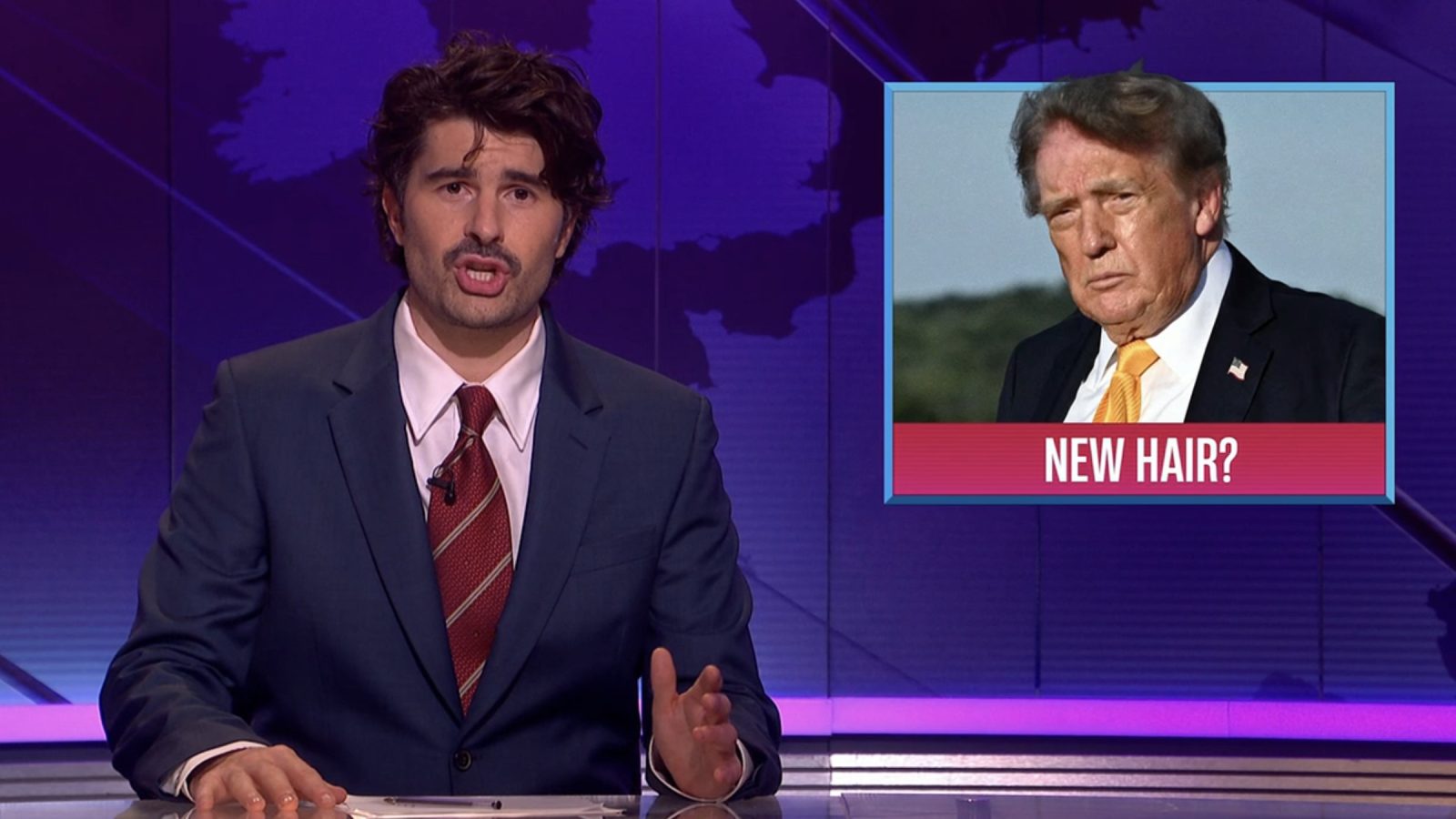 ‘SNL U.K.’ Weekend Update Takes Aim at Trump’s New Hair — and Paddy Young Says the Punchline Was ‘Taken From Me by Our Legal Team’