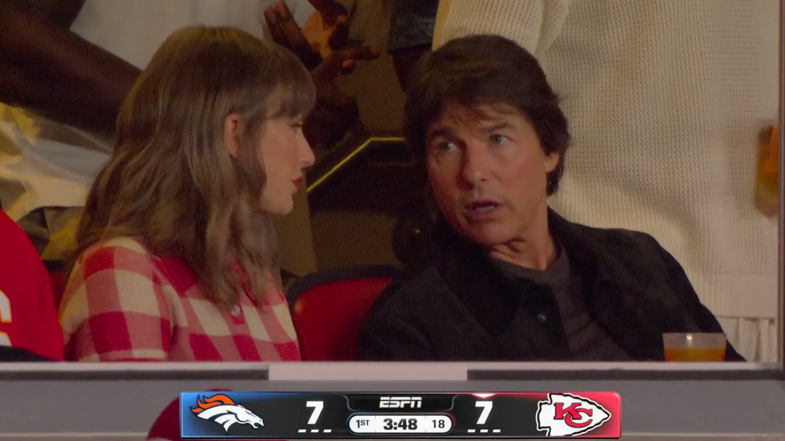 Taylor Swift Was Filmed Chatting With Tom Cruise at Travis Kelce’s Chiefs-Broncos Game