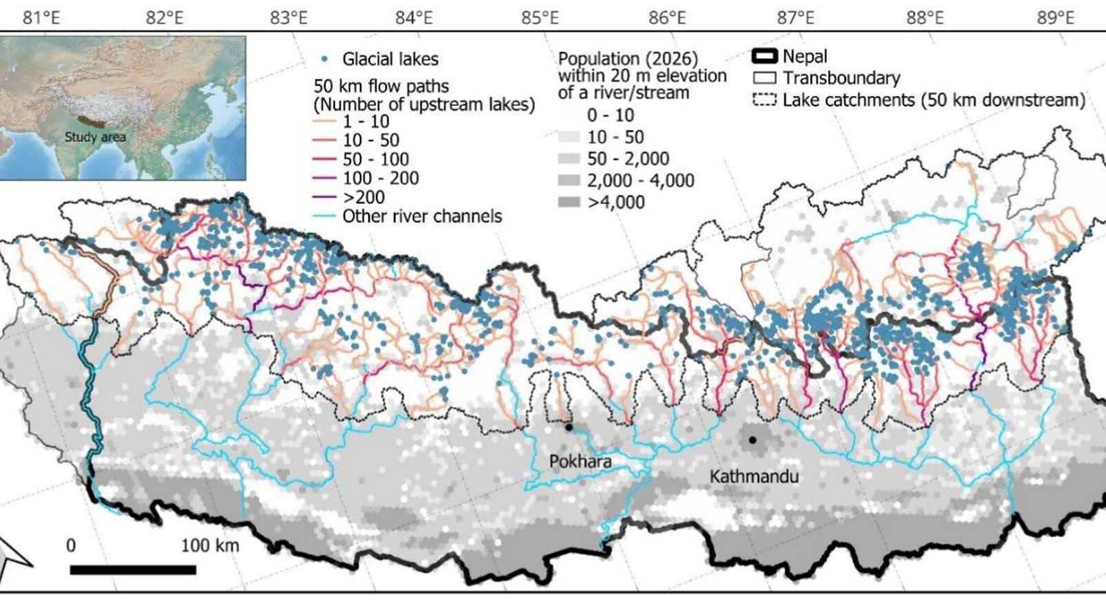 Almost 300,000 people now live in flood‑prone areas in the Nepalese Himalayas—new research