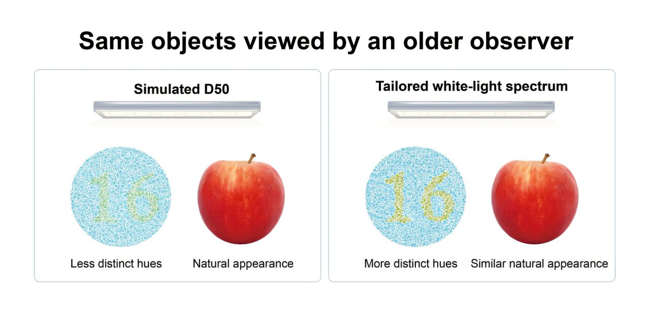 Computational model guides lighting design to improve color discrimination in aging eyes