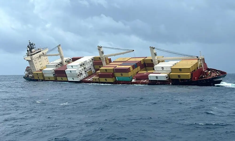 Container ship sinks near Hormuz after being hit by projectile, sources say