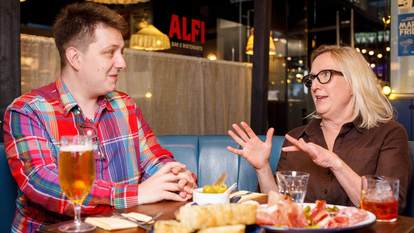 Dining across the divide: ‘Without being patronising, I think as he grows older he’ll tune in to the damage “free speech” can do’
