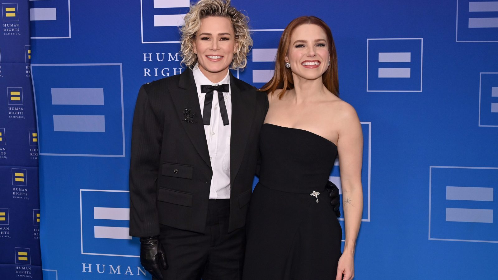 Sophia Bush and Ashlyn Harris Matched in Sleek Black Looks for Their Intimate Wedding—One Year Ago