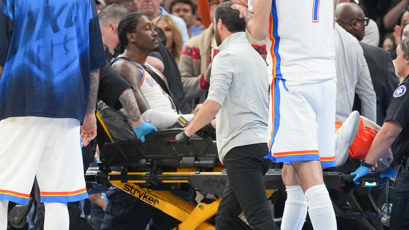‘We’re not doing great’: Gilgeous-Alexander in tears after Williams suffers gruesome leg injury